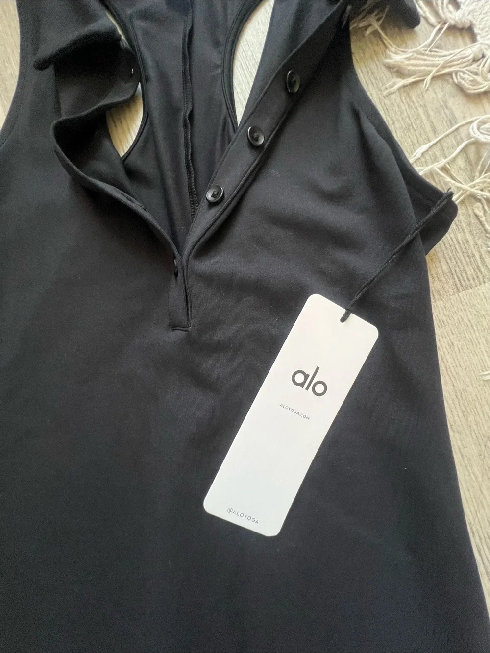 ALO Yoga Black Sleeveless Polo Tunic Dress - Picture 7 of 8